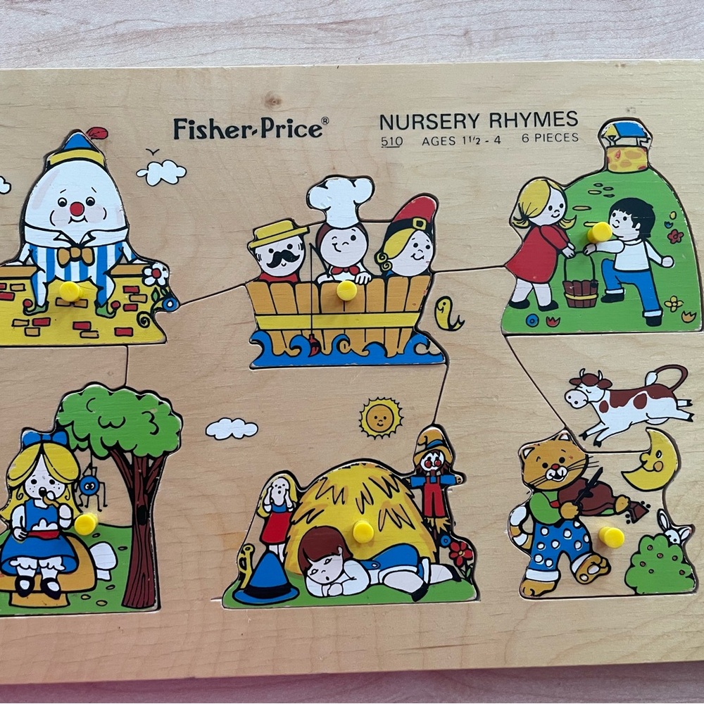 Vintage Fisher-Price Nursery Rhymes Wooden Puzzle 510